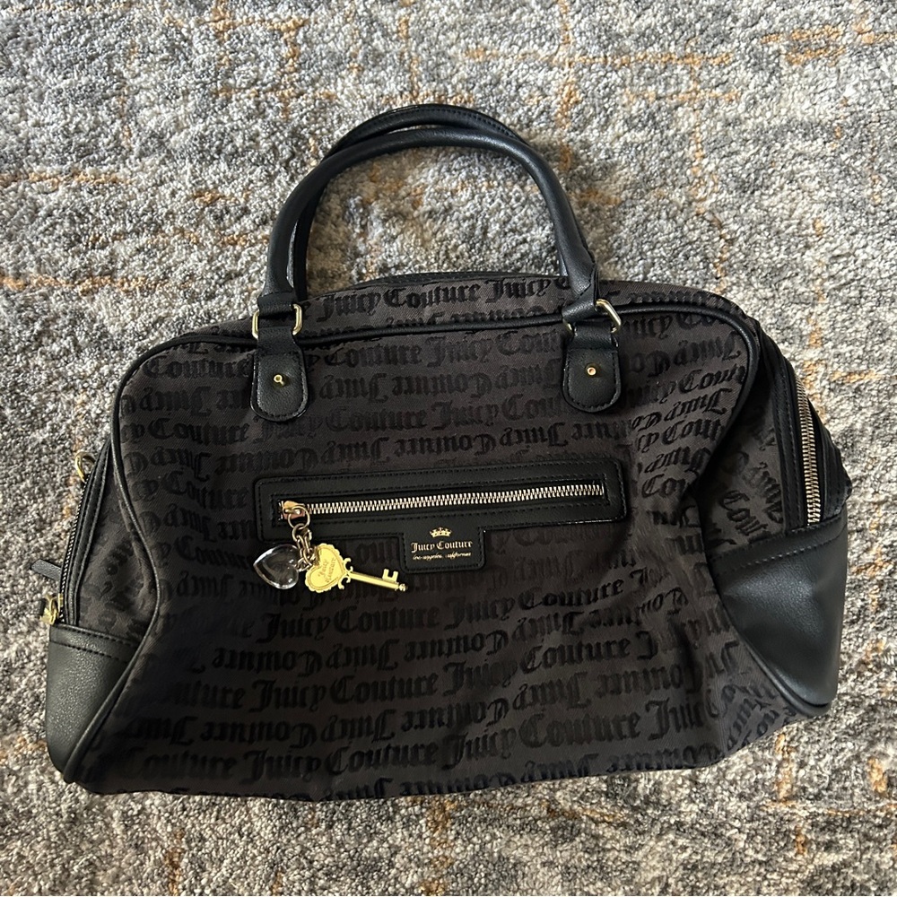 Juicy Couture Black Satchel with Gold Hardware